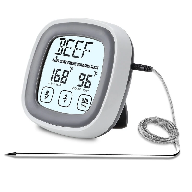 AGSIVO TS-BN53 Touch Screen Digital Meat Food Thermometer Instant Read Food Thermometer Timer Alarm for Cooking / Grilling / BBQ (image for) AGSIVO TS-BN53 Touch Screen Digital Meat Food Thermometer Instant Read Food Thermometer Timer Alarm for Cooking / Grilling / BBQ